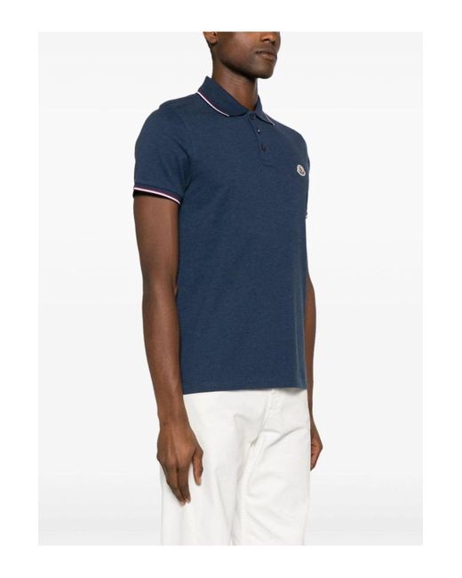 Moncler Blue Archive Logo Polo Shirt for men