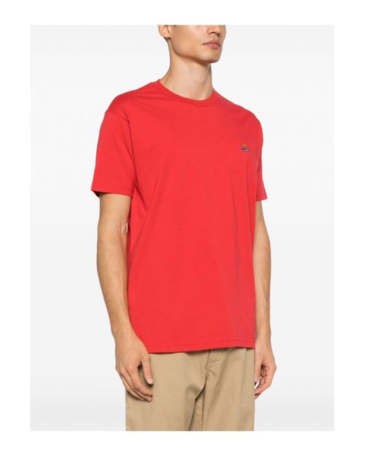 Vivienne Westwood Red Classic Mulircolor Orb T Shirt for men
