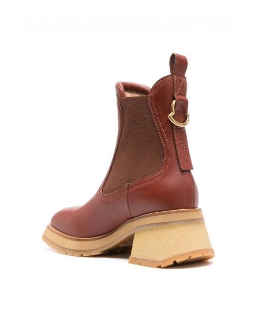 Moncler Brown Gigi 70mm Leather Chelsea Boots