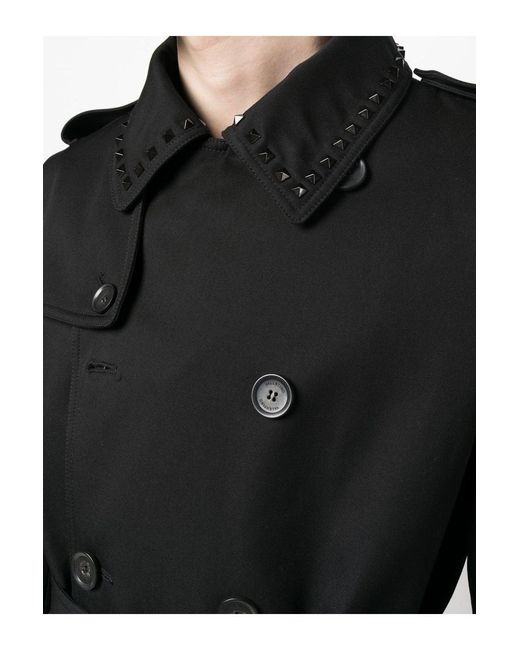 Valentino Black Untitled Stud Trench for men