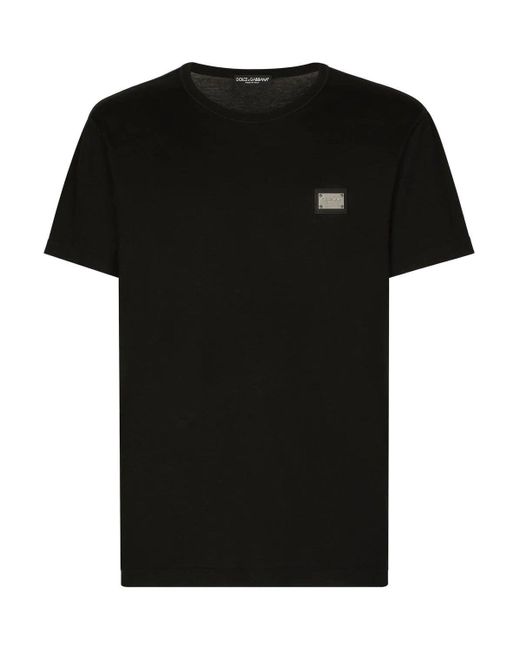 Dolce & Gabbana Black Classic Plaque T Shirt for men