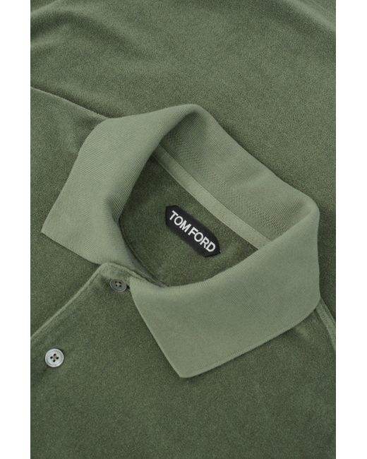Tom Ford Green Toweling Polo Shirt for men