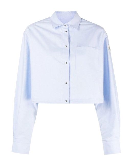 Moncler Blue Cotton Shirt for men