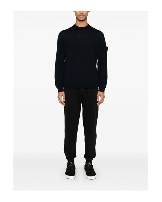 Stone Island Black Ghost Compass Badge Sweater for men