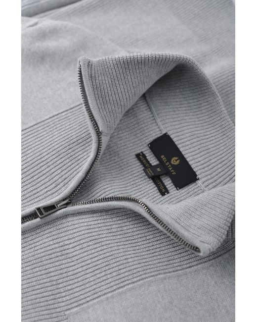 Belstaff White Commander 1/4 Zip Sweater for men