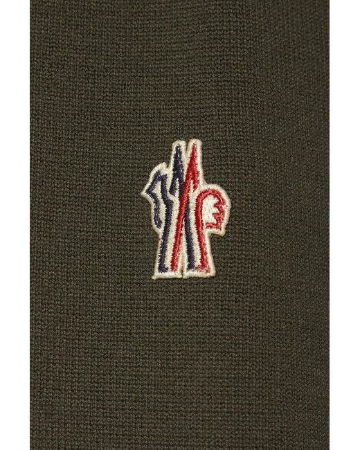 Moncler Green Zip Through Cardigan for men
