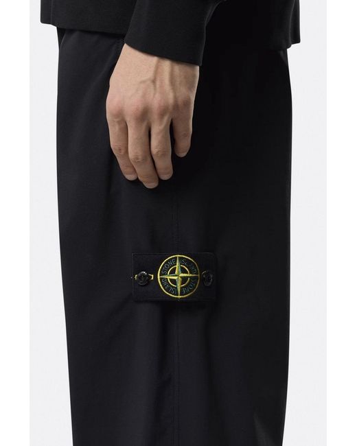 Stone Island Black S0375 Light Shell Pants for men