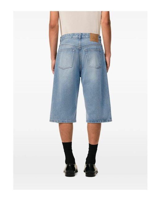 AMI Blue Denim Bermuda Shorts for men