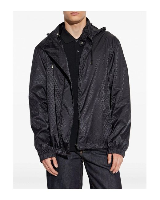 McQueen Blue Skull Jacquard Windbreaker for men