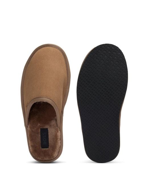 Boss Brown Mule Slippers for men