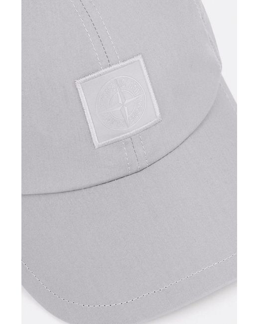 Stone Island White Sof01 Ghost Patch Cap for men