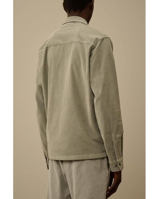 C P Company Green Corduroy Zip Overshirt for men
