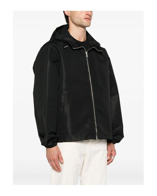Givenchy Black Polyfaille Hoodie Windbreaker for men