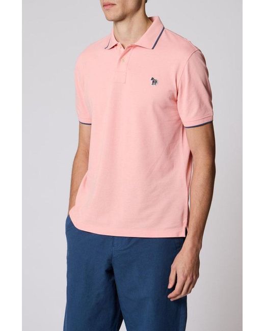 Paul Smith Blue Ps Regular Fit Zebra Polo for men