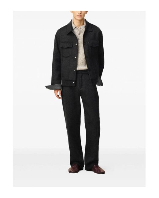 AMI Black Double-faced Trucker Jacket for men