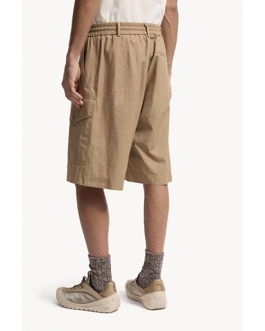 Moncler Natural Mid Length Cotton Shorts for men
