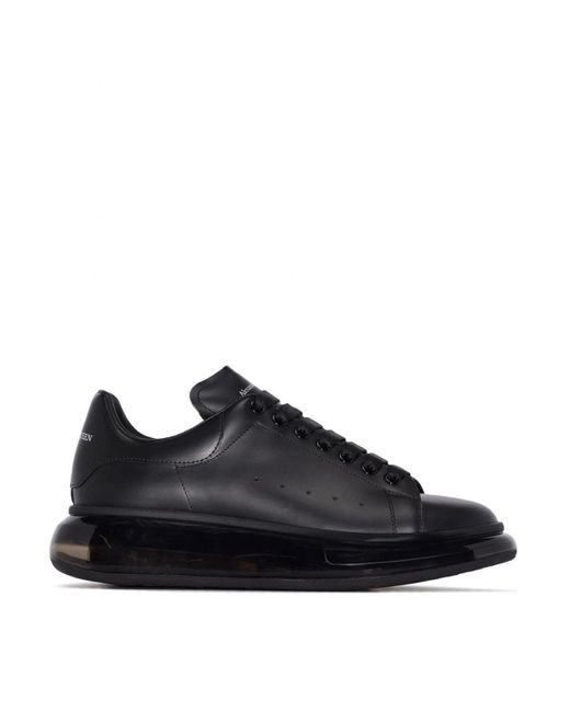 Alexander McQueen Black Oversize Transparent Sole Sneakers for men