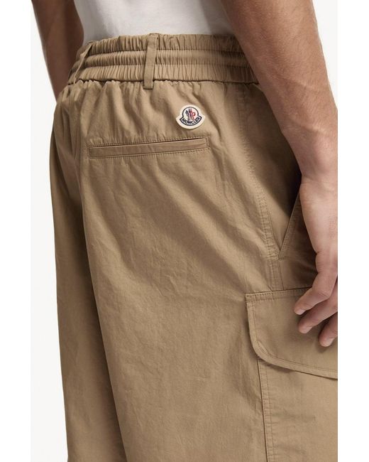 Moncler Natural Mid Length Cotton Shorts for men