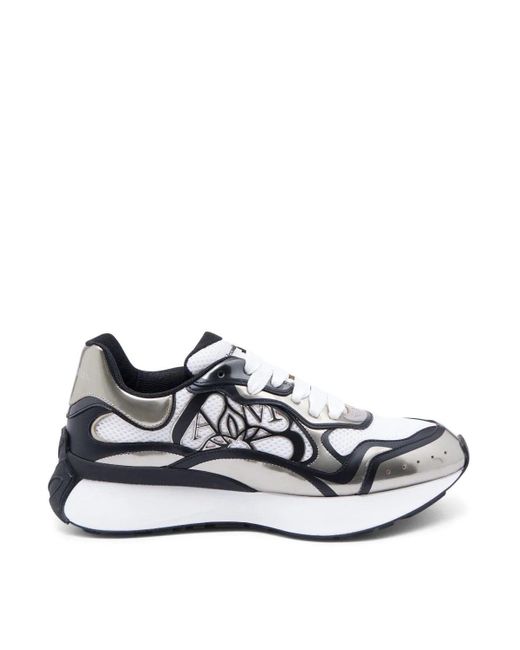 Alexander McQueen Sprint Runner Sneakers In White/black/beige for men