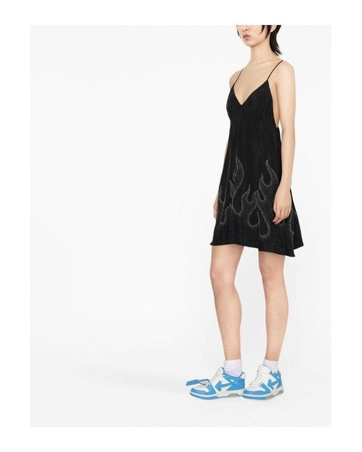 Palm Angels Black Women's Studded Burning Dress