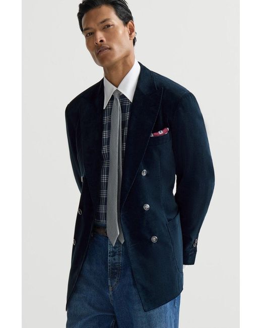 Brunello Cucinelli Blue Deconstructed Jacket for men