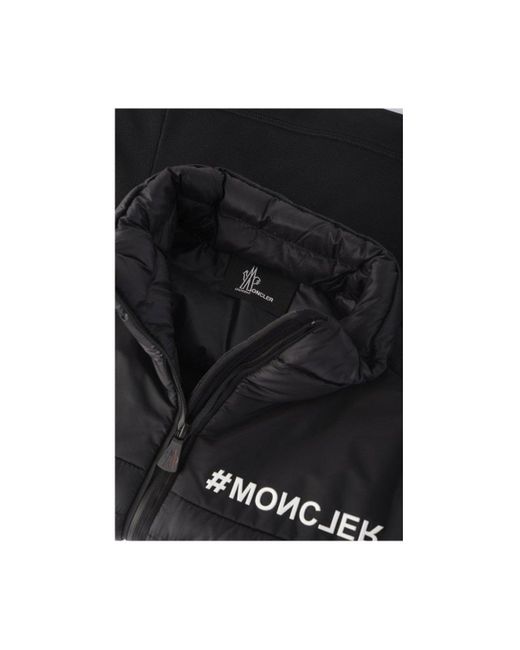 3 MONCLER GRENOBLE Black Hybrid Zip Up Cardigan
