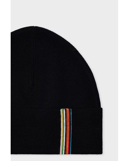 Paul Smith Black Signature Stripe Hat for men