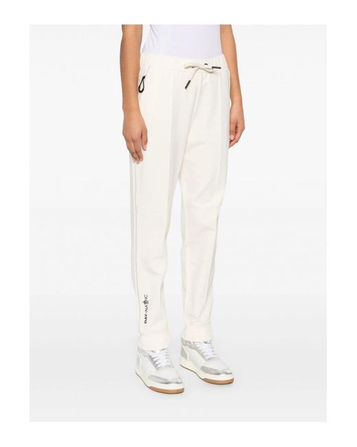 Moncler White Jersey Cuffed JOGGERS