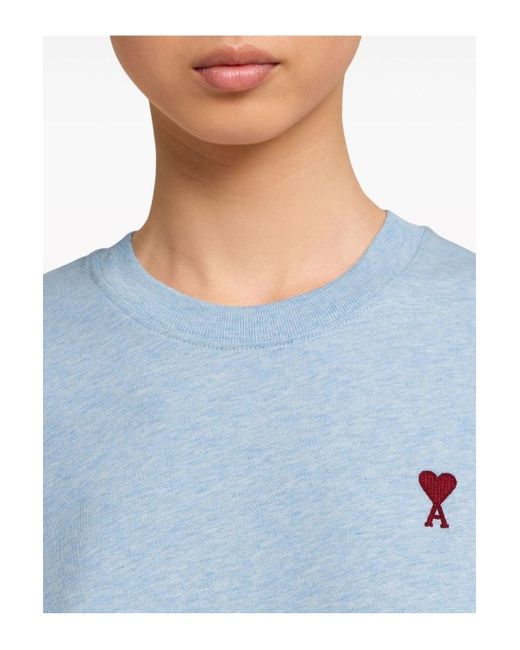 AMI Blue Ami De Coeur T Shirt for men