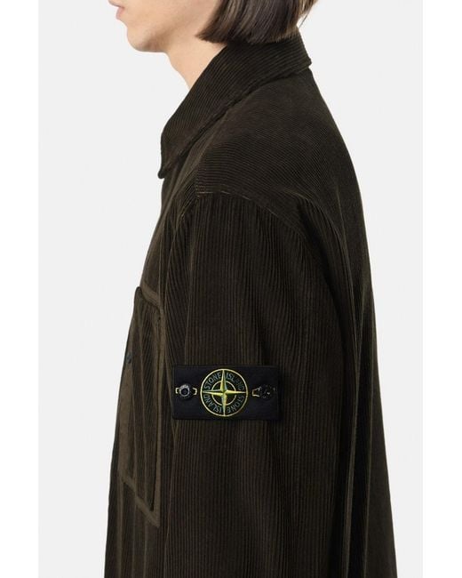 Stone Island Black Corduroy 1200016 Overshirt for men