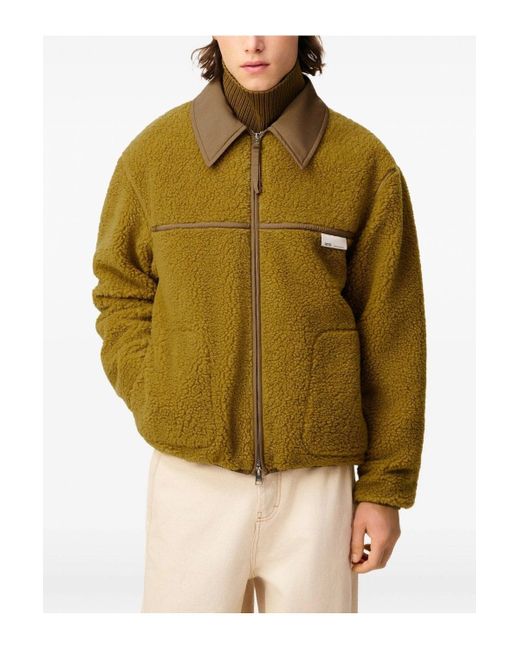 AMI Green Boxy Fleece Jacket for men