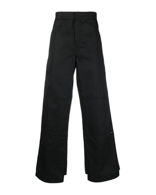 Palm Angels Black Reversed Waistband Chino for men
