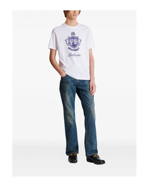Balmain Blue Low Waist Denim Jeans for men