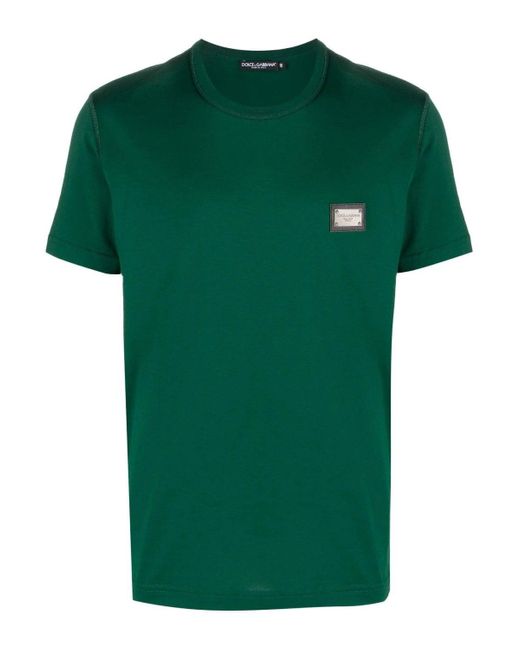 Dolce & Gabbana Classic Plaque T-shirt Green for men