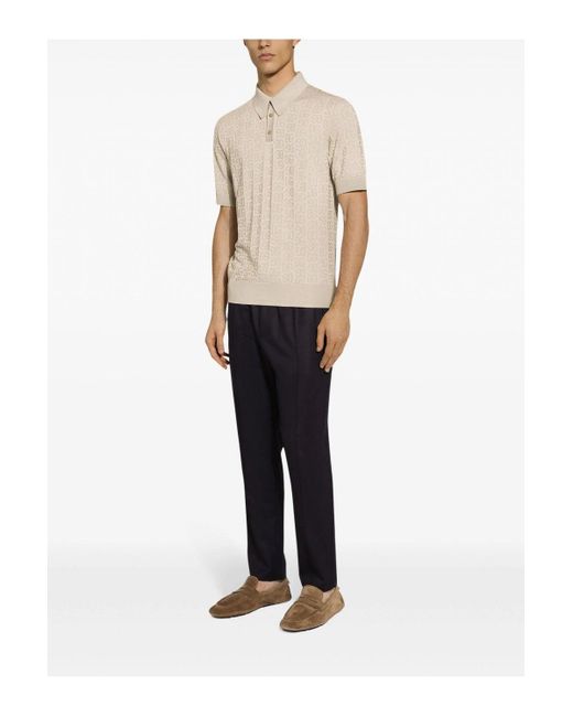 Dolce & Gabbana Natural Knitted Polo for men