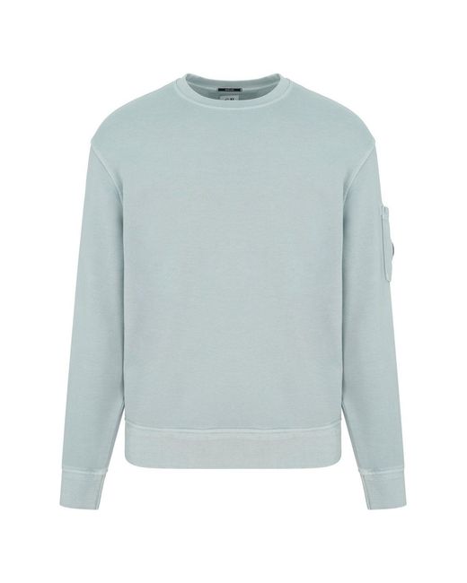 C P Company Blue Diagonal Fleece Sweatshirt for men