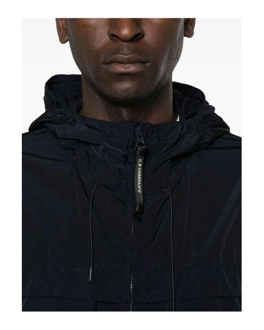 C P Company Blue Chrome-r Hooded Jacket for men