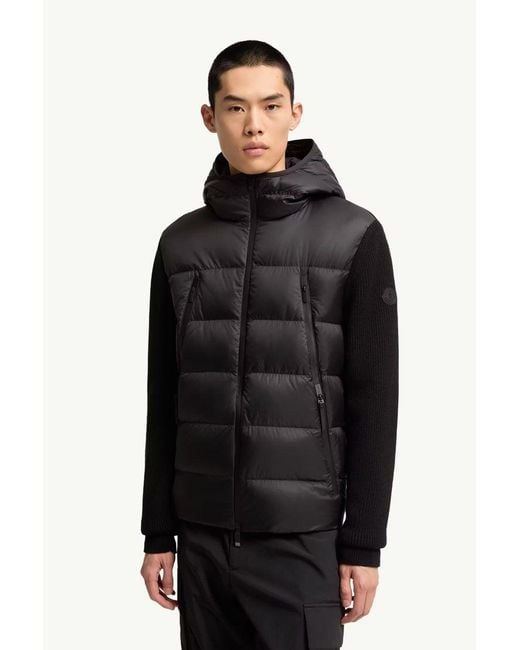 Moncler Black Hybrid Hooded Jacket for men