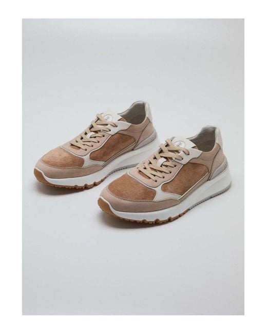 Brunello Cucinelli White Nubuck & Suede Sneakers for men