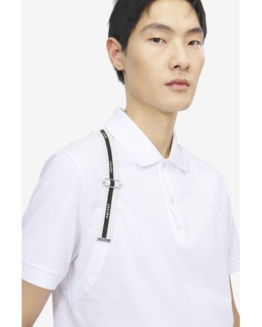 McQueen White Harness Polo for men