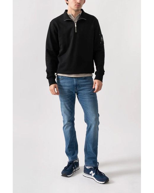Moose Knuckles Black Hartsfield 1/4 Zip Sweatshirt for men