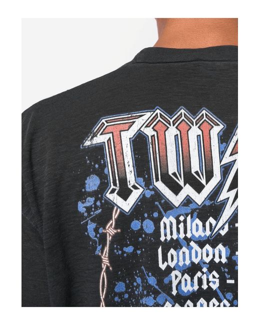 DSquared² Black Branded Cotton T Shirt for men