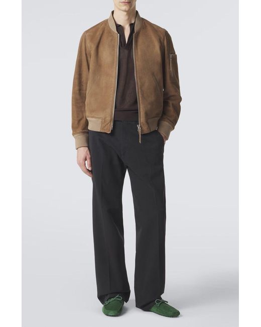 Tom Ford Brown Light Suede Bomber for men