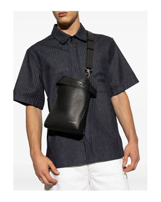 Givenchy Black Leather Belted Bag for men