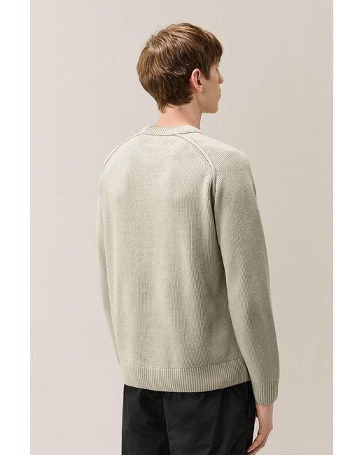 C P Company Green Chenille Cotton Lens Sweater for men