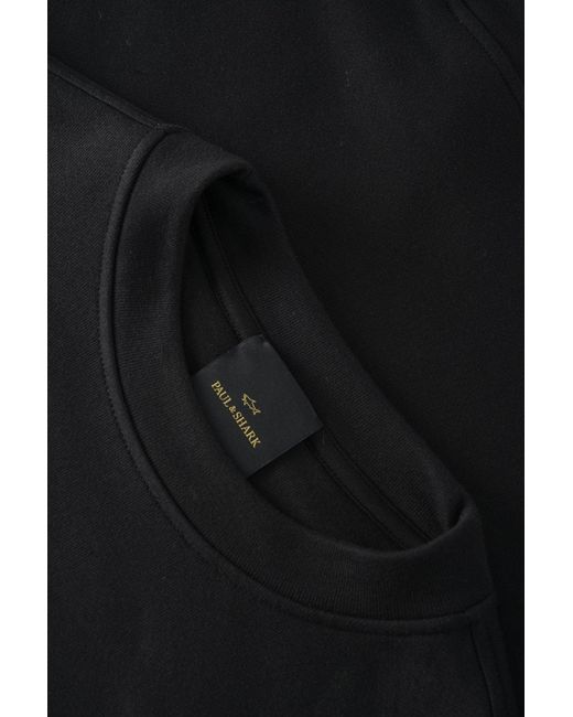 Paul & Shark Black Fleece Logo Sweatshirt for men