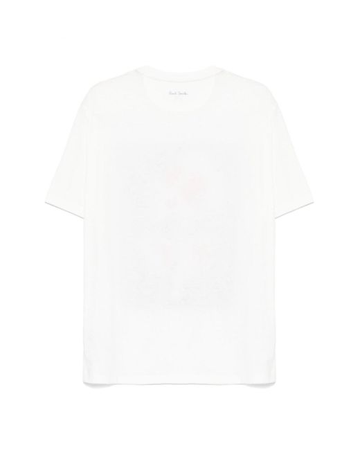 Paul Smith Blue Floral Print T Shirt for men