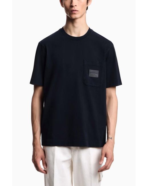 Emporio Armani Blue Pocket Detail T Shirt for men