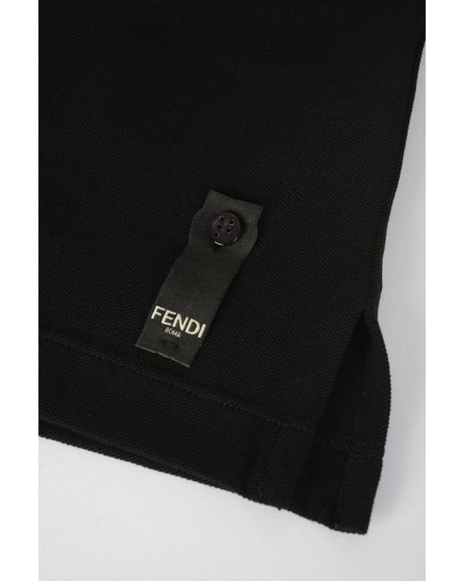 Fendi Black Ff Polo Shirt for men