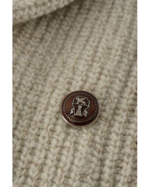 Brunello Cucinelli Natural Double Breast Cardigan for men